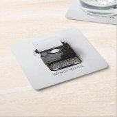 Wörter sind wichtig Schreibmaschine Rechteckiger Pappuntersetzer (angewinkelt)