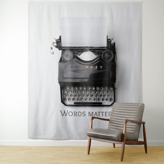 Wörter sind wichtig Schreibmaschine Wandteppich (Beispiel)