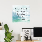 Wörter True und Kind Buddha Zitat Poster (Heimbüro)