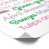 Wörter und Phrasen der Frühjahrssaison Typografie Poster (Ecke)