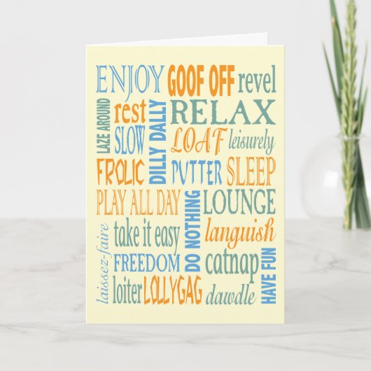 Wörter und Ratschläge für die Altersversorgung Karte (Vorderseite)