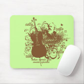 Wörter versagen Musik spricht Cello-Musiker Mousepad (Mit Mouse)