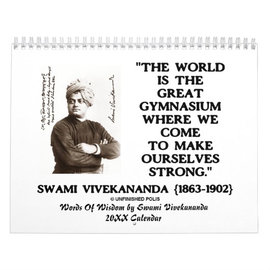 Wörter von Klugheit durch Swami Vivekananda 20XX Kalender (Titelbild)