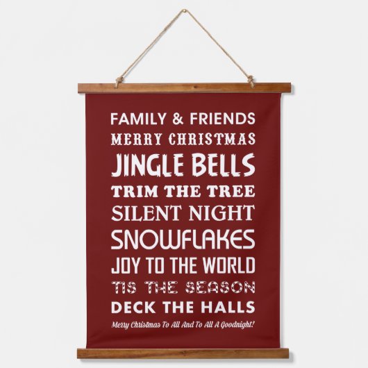 WÖRTER WANDTEPPICH MIT HOLZRAHMEN (Vorderseite)