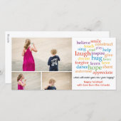 Wörter x3 feiertagskarte (Vorne/Hinten)