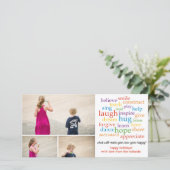 Wörter x3 feiertagskarte (Stehend Vorderseite)