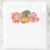 Wörter zum Leben: Mehr schaffen, weniger verbrauch Rechteckiger Aufkleber (Tasche)