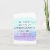 Wörter zur Beschreibung von Schwester Karte (Vorderseite)