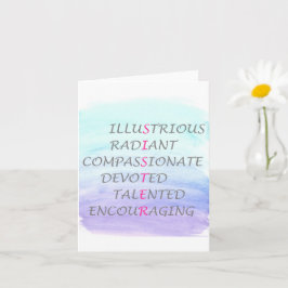 Wörter zur Beschreibung von Schwester Karte