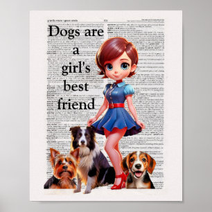 Wörterbuch Art Cartoon Button UP Poster