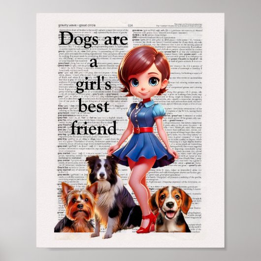 Wörterbuch Art Cartoon Button UP Poster (Vorne)