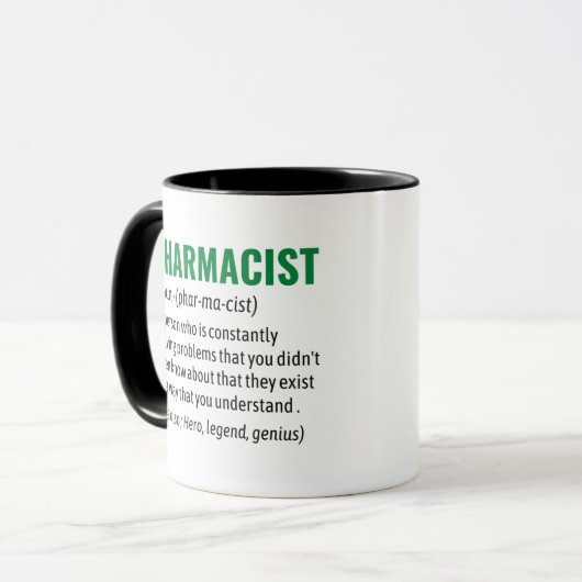 Wörterbuch der Funny Pharmacist Definition, Pharma Tasse (Vorderseite Links)