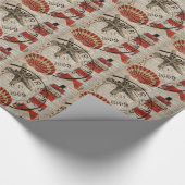 Wörterbuch druckt Art Seashell Leuchtturm Geschenkpapier (Ecke)