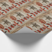 Wörterbuch druckt Art Seashell Leuchtturm Geschenkpapier (Ecke)