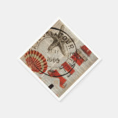 Wörterbuch druckt Art Seashell Leuchtturm Serviette (Ecke)