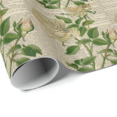 Wörterbuch Französisch Land botanisch-weiße Rose Geschenkpapier (Rolleneckpunkt)