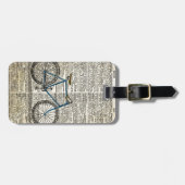 WÖRTERBUCH Kunst-Druck-blaues Fahrrad-Fahrrad Gepäckanhänger (Vorderseite horizontal)