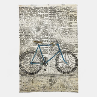 WÖRTERBUCH Kunst-Druck-blaues Fahrrad-Fahrrad Handtuch
