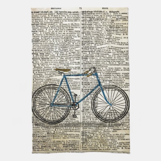 WÖRTERBUCH Kunst-Druck-blaues Fahrrad-Fahrrad Handtuch (Vertikal)