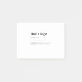 Wörterbuch zur Begriffsbestimmung für Ehe - Drucka Post-it Klebezettel (Vorderseite)