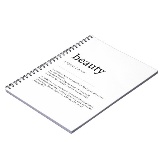 Wörterbuch zur Definition von Schönheit Notizblock (Linke Seite)