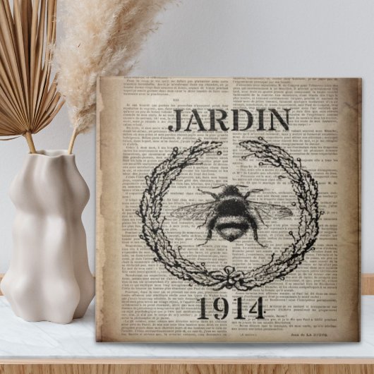 Wörterbuchausdruck Französisch Land Vintag Biene Fliese