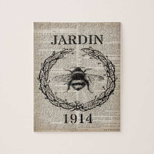 Wörterbuchausdruck Französisch Land Vintag Biene Puzzle (Vertikal)