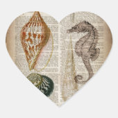 Wörterbuchausdruck Französisch Land Vintage Musche Herz-Aufkleber (Vorderseite)