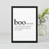 Wörterbuchdefinition der boo-Halloween-Einladung Einladung (Stehend Vorderseite)