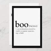 Wörterbuchdefinition der boo-Halloween-Einladung Einladung (Vorne/Hinten)