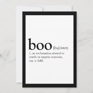 Wörterbuchdefinition der boo-Halloween-Einladung Einladung