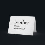 Wörterbuchdefinition für BROTHER zum Geburtstag Karte<br><div class="desc">Definition von BROTHER in schwarzem Text auf einem weißgetünchten Holzhintergrund für Sisters Geburtstag. Inside text kann geändert werden.</div>