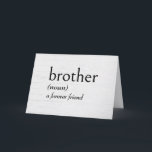 Wörterbuchdefinition für BROTHER zum Geburtstag Karte<br><div class="desc">Definition von "BROTHER" in schwarzem Text auf einem weiß gekalkten Holzhintergrund für Brothers Geburtstag. Inside text kann geändert werden.</div>
