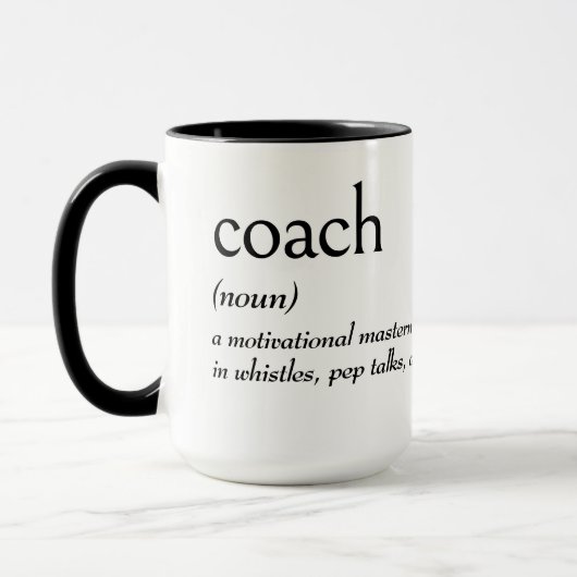 Wörterbuchdefinition für COACH Tasse (Links)