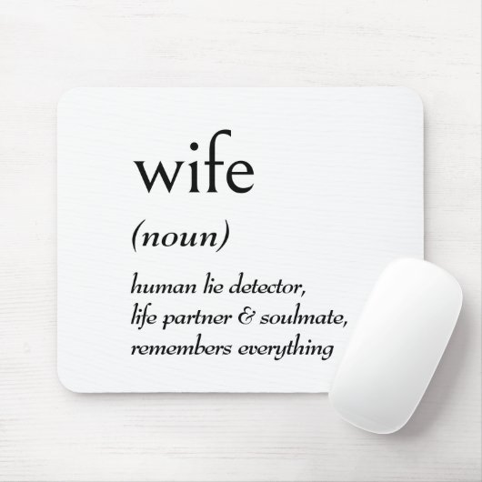 Wörterbuchdefinition für EHEFRAU Mousepad (Mit Mouse)