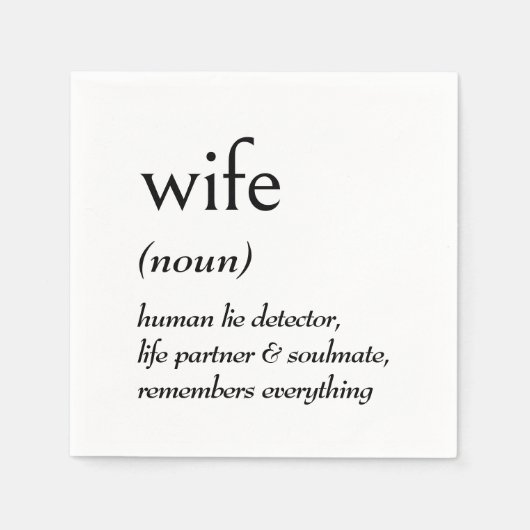 Wörterbuchdefinition für EHEFRAU Serviette (Vorderseite)