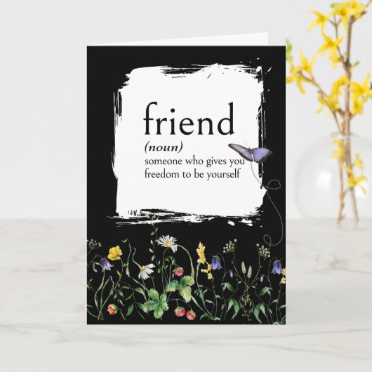 Wörterbuchdefinition für FREUNDE mit Wildblumen Karte (Gelbe Blume)