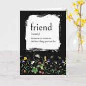 Wörterbuchdefinition für Freunde mit Wildblumen Karte (Gelbe Blume)