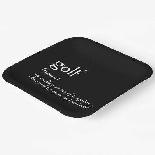 Wörterbuchdefinition für GOLF Pappteller (Gewinkelt)