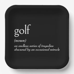 Wörterbuchdefinition für GOLF Pappteller