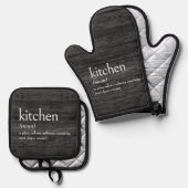 Wörterbuchdefinition für KITCHEN Ofenhandschuh & Topflappen-Set (Vorderseite/Rückseite)