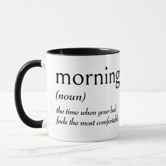 Wörterbuchdefinition für MORGEN Tasse (Links)