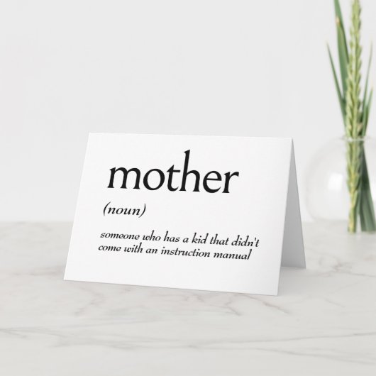 Wörterbuchdefinition für MUTTER Karte (Vorderseite)