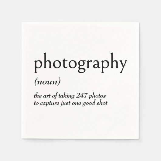 Wörterbuchdefinition für PHOTOGRAPHIE Serviette (Vorderseite)