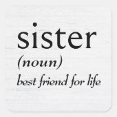 Wörterbuchdefinition für SISTER Quadratischer Aufkleber (Vorderseite)