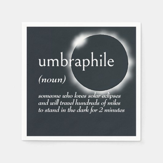 Wörterbuchdefinition für UMBRAPHILE Serviette (Vorderseite)