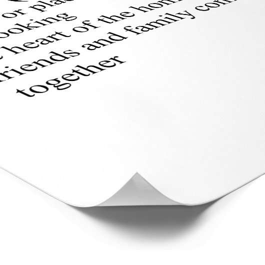 Wörterbuchdefinition Küche: Typografie Poster (Ecke)