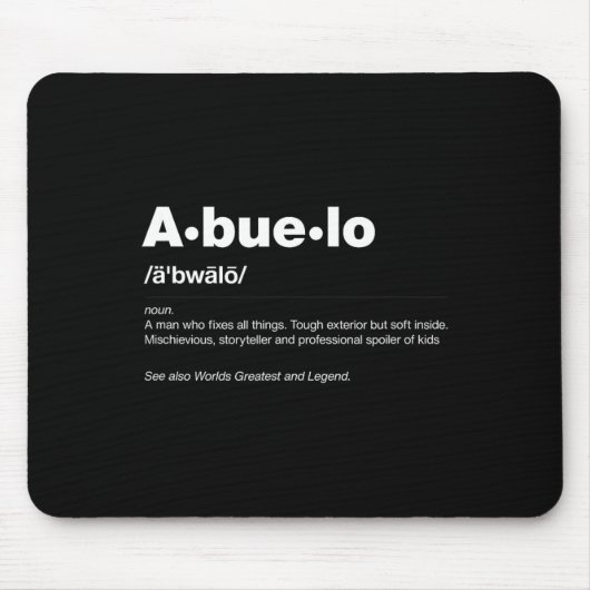 Wörterbuchdefinitionsfahne Tagesgeschenk Opa Abu Mousepad (Vorne)