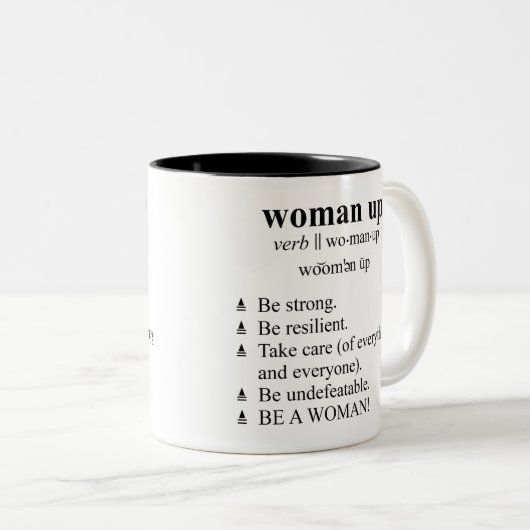 Wörterbuchstil Definition "Frauen nach oben"-Tasse Zweifarbige Tasse (VorderseiteRechts)