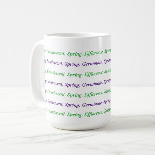 Wortfrühling Kaffeetasse (Vorderseite Links)